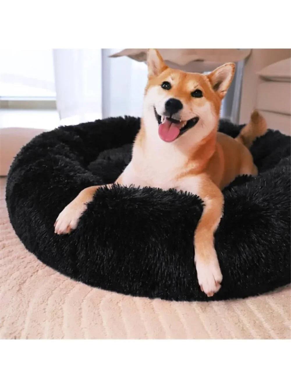 Calming Donut Pet Bed for Medium Dogs 32